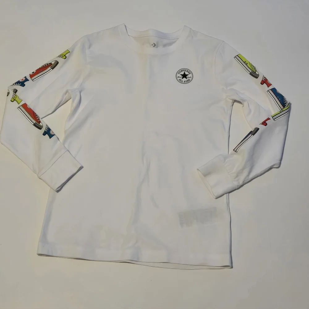 Converse/Chuck Taylor/White Graphic Long Sleeve Shirt/Size M‎